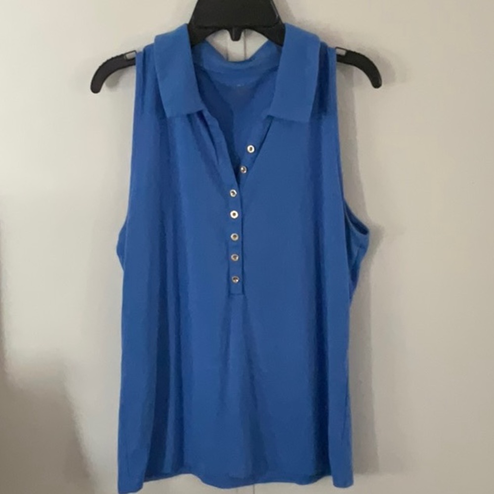 Lilly Pulitzer Sleeveless Polo Tank in Bright Blue